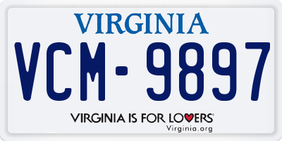 VA license plate VCM9897