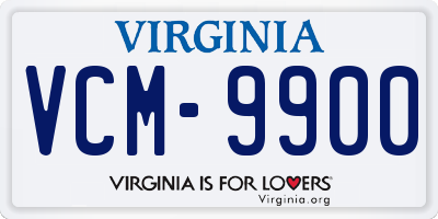 VA license plate VCM9900