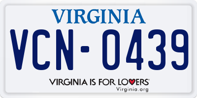 VA license plate VCN0439