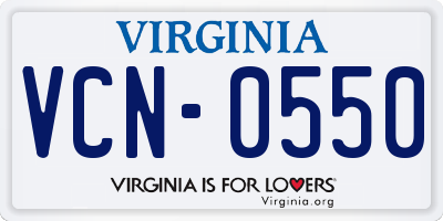 VA license plate VCN0550