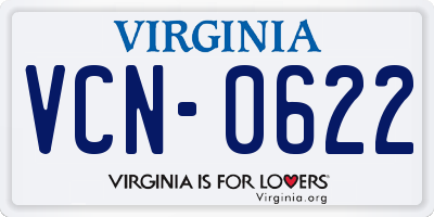 VA license plate VCN0622