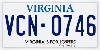 VA license plate VCN0746