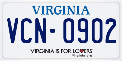 VA license plate VCN0902