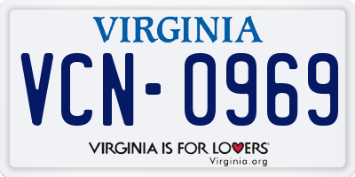 VA license plate VCN0969