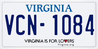VA license plate VCN1084