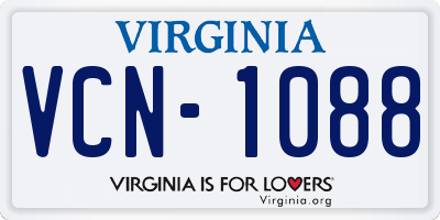 VA license plate VCN1088