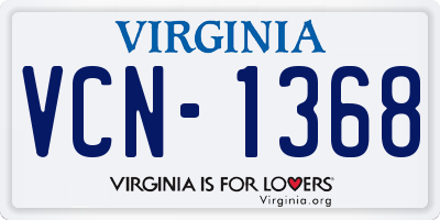 VA license plate VCN1368