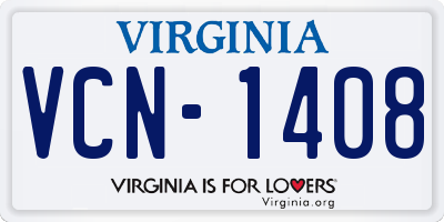 VA license plate VCN1408