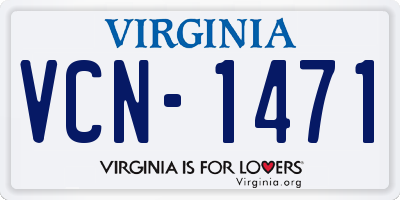 VA license plate VCN1471