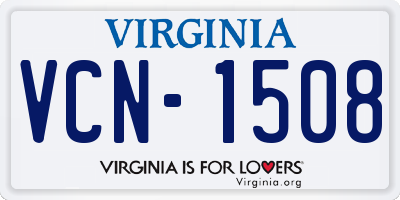 VA license plate VCN1508