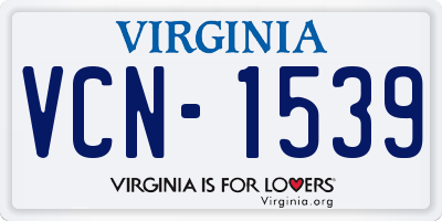 VA license plate VCN1539