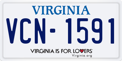 VA license plate VCN1591