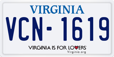 VA license plate VCN1619
