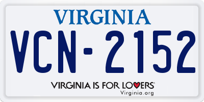 VA license plate VCN2152