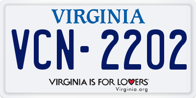 VA license plate VCN2202