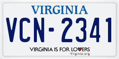 VA license plate VCN2341
