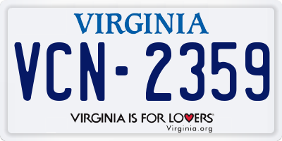 VA license plate VCN2359