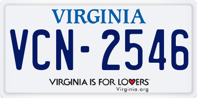 VA license plate VCN2546