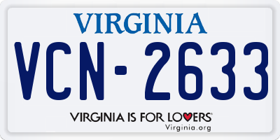 VA license plate VCN2633