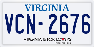 VA license plate VCN2676