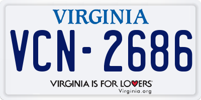 VA license plate VCN2686