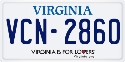 VA license plate VCN2860
