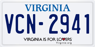 VA license plate VCN2941