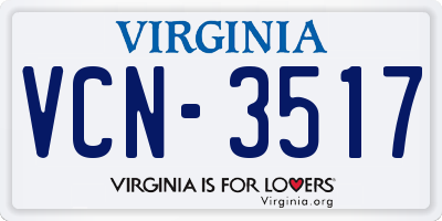 VA license plate VCN3517