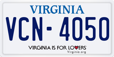 VA license plate VCN4050