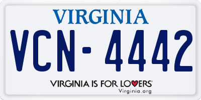 VA license plate VCN4442