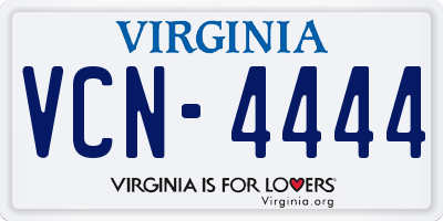 VA license plate VCN4444