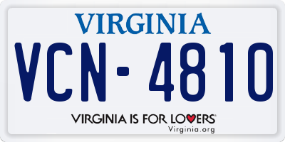 VA license plate VCN4810
