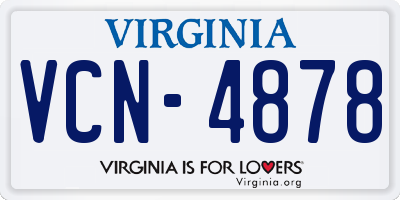 VA license plate VCN4878