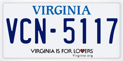 VA license plate VCN5117