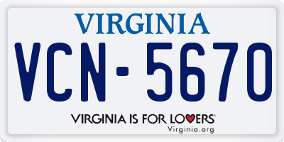 VA license plate VCN5670