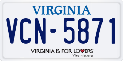 VA license plate VCN5871