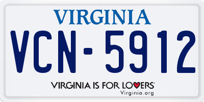 VA license plate VCN5912