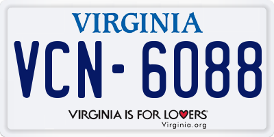 VA license plate VCN6088