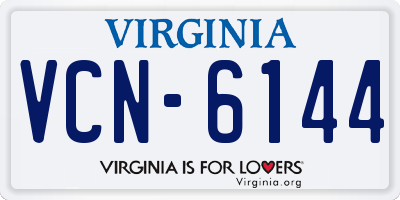 VA license plate VCN6144