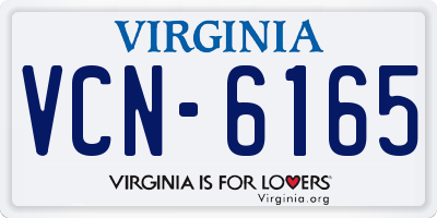 VA license plate VCN6165