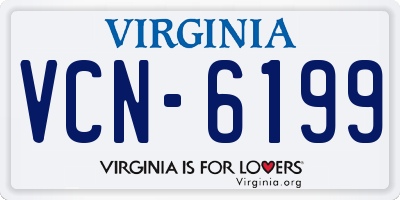 VA license plate VCN6199