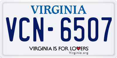 VA license plate VCN6507
