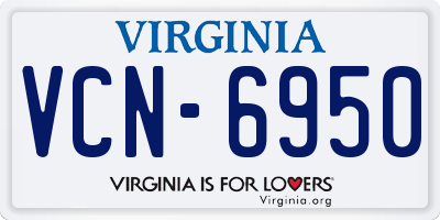 VA license plate VCN6950
