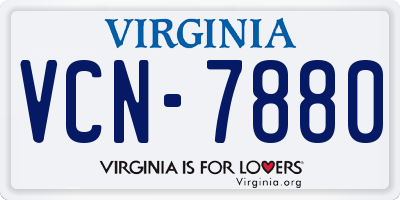 VA license plate VCN7880