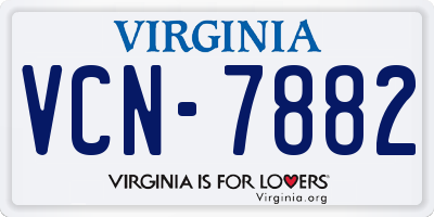 VA license plate VCN7882
