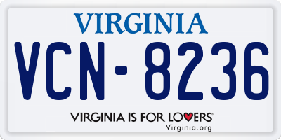 VA license plate VCN8236