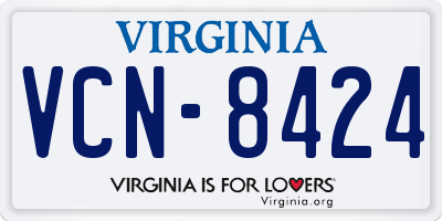 VA license plate VCN8424
