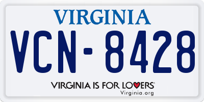 VA license plate VCN8428