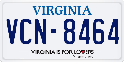 VA license plate VCN8464