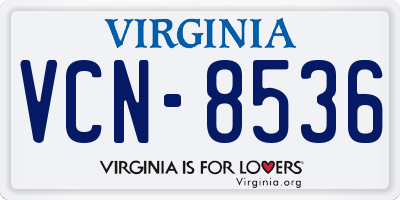 VA license plate VCN8536